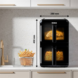 Fritéza horkovzdušná Tesla AirCook DualZone Q680 XXL černá