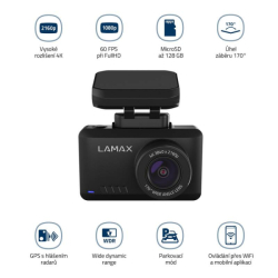 Autokamera LAMAX T10 4K GPS (s hlášením radarů) černá