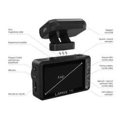 Autokamera LAMAX T10 4K GPS (s hlášením radarů) černá