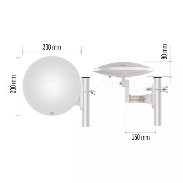 Anténa univerzální EMOS VILLAGE MOON–V900, DVB-T2, FM, DAB, filtr LTE/4G/5G